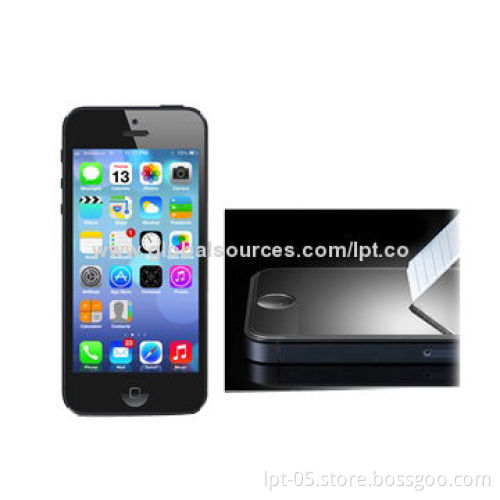 Gold Tempered Glass Mobile Phone Screen Protector for iPhone 5, Luxury Clear Blue Film